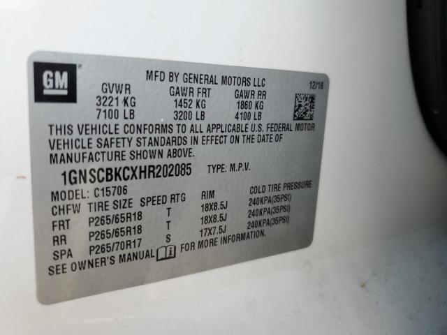 Photo 10 from auction – 2017 CHEVROLET TAHOE C150 with VIN 1GNSCBKCXHR202085