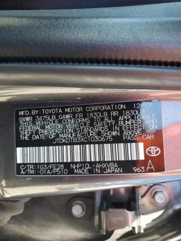 Photo 10 from auction – 2012 TOYOTA PRIUS C with VIN JTDKDTB3XC1030675