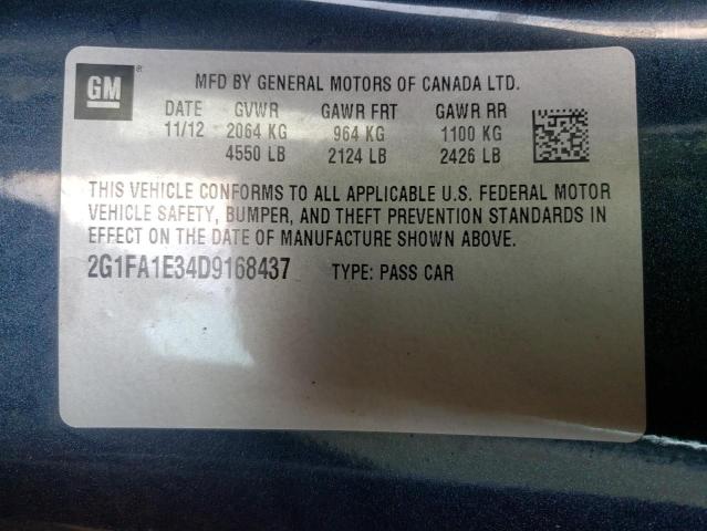 Photo 10 from auction – 2013 CHEVROLET CAMARO LS with VIN 2G1FA1E34D9168437