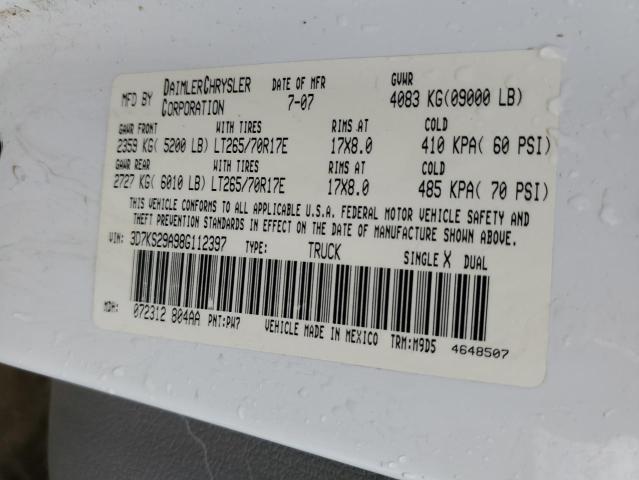 Photo 10 from auction – 2008 DODGE RAM 2500 with VIN 3D7KS29A98G112397