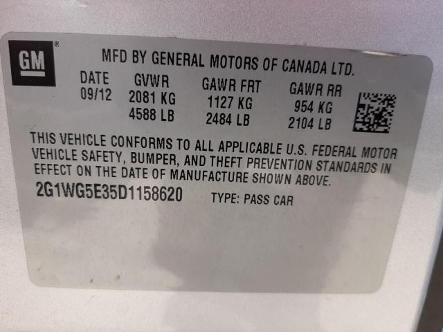 Photo 10 from auction – 2013 CHEVROLET IMPALA LT with VIN 2G1WG5E35D1158620
