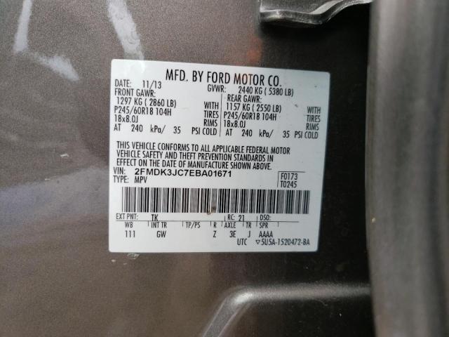 Photo 10 from auction – 2014 FORD EDGE SEL with VIN 2FMDK3JC7EBA01671