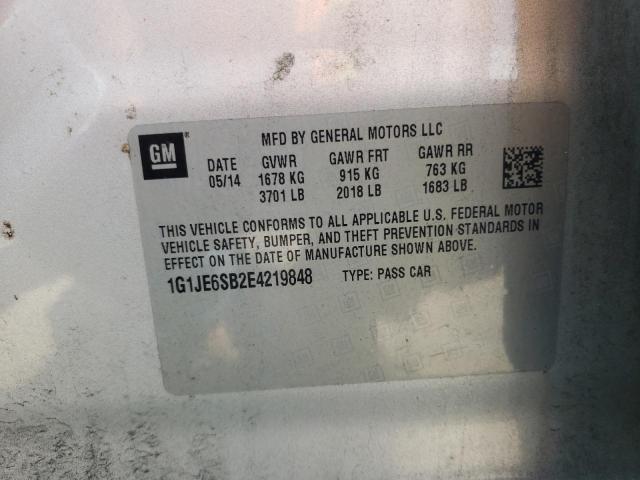 Photo 10 from auction – 2014 CHEVROLET SONIC LTZ with VIN 1G1JE6SB2E4219848