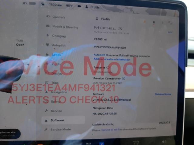 Photo 8 from auction – 2021 TESLA MODEL 3 with VIN 5YJ3E1EA4MF941321