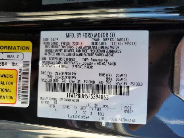 Photo 10 from auction – 2015 FORD MUSTANG with VIN 1FATP8UH5F5394863