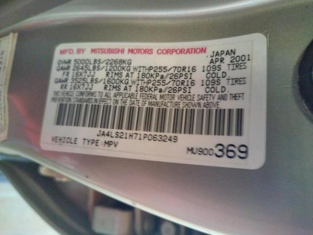 Photo 10 from auction – 2001 MITSUBISHI MONTERO SP with VIN JA4LS21H71P063249