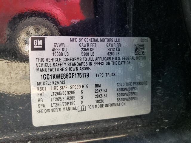 Photo 10 from auction – 2016 CHEVROLET SILVERADO with VIN 1GC1KWE86GF175179