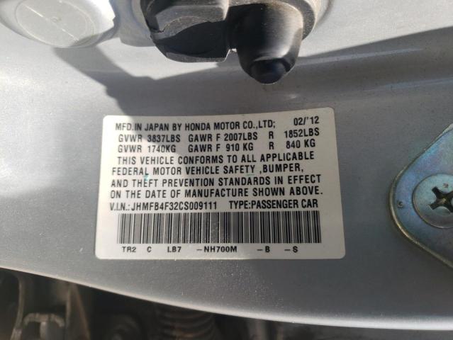 Photo 10 from auction – 2012 HONDA CIVIC HYBR with VIN JHMFB4F32CS009111