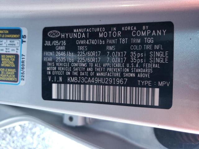 Photo 10 from auction – 2017 HYUNDAI TUCSON LIM with VIN KM8J3CA49HU291967
