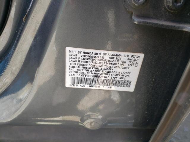 Photo 10 from auction – 2009 HONDA PILOT EXL with VIN 5FNYF38509B028107