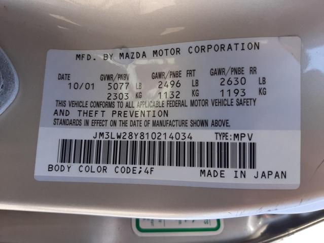 Photo 10 from auction – 2001 MAZDA MPV WAGON with VIN JM3LW28Y810214034