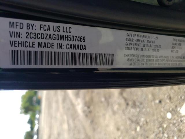 Photo 10 from auction – 2021 DODGE CHALLENGER with VIN 2C3CDZAG0MH507469