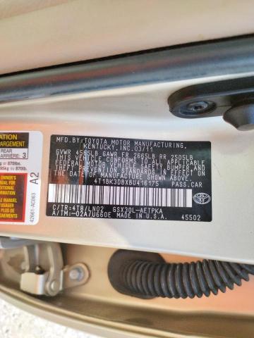 Photo 10 from auction – 2011 TOYOTA AVALON BAS with VIN 4T1BK3DBXBU416175