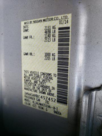 Photo 10 from auction – 2014 NISSAN MAXIMA S with VIN 1N4AA5AP8EC457452
