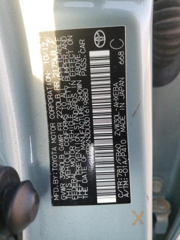 Photo 10 from auction – 2013 TOYOTA PRIUS with VIN JTDKN3DU3D1619880