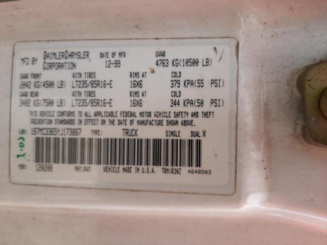 Photo 10 from auction – 2000 DODGE RAM 3500 with VIN 1B7MC3365YJ173867