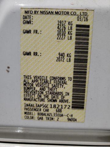 Photo 10 from auction – 2016 NISSAN ALTIMA 2.5 with VIN 1N4AL3AP5GC182172