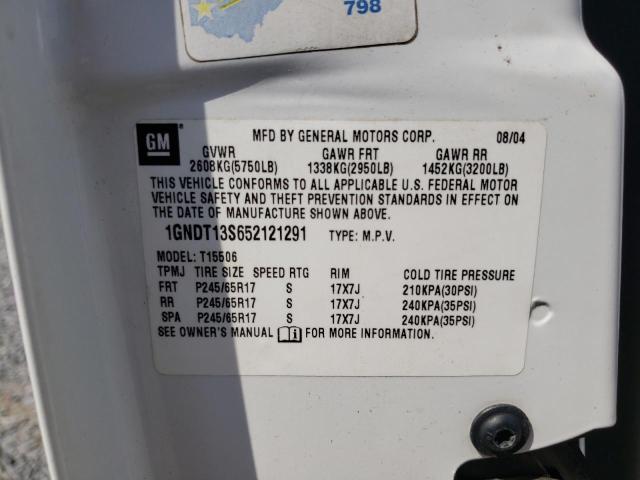 Photo 10 from auction – 2005 CHEVROLET TRAILBLAZE with VIN 1GNDT13S652121291