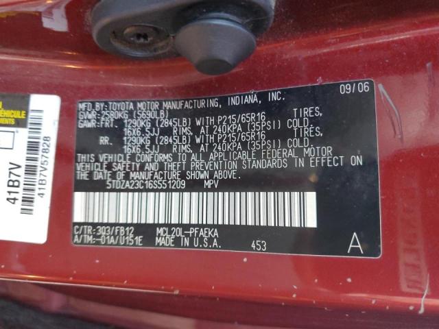 Photo 10 from auction – 2006 TOYOTA SIENNA CE with VIN 5TDZA23C16S551209