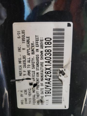 Photo 10 from auction – 2001 ACURA 3.2CL TYPE with VIN 19UYA426X1A038180