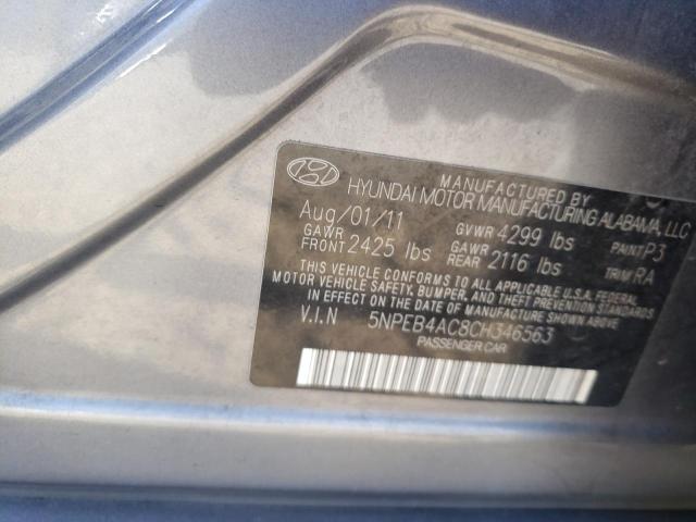 Photo 10 from auction – 2012 HYUNDAI SONATA GLS with VIN 5NPEB4AC8CH346563