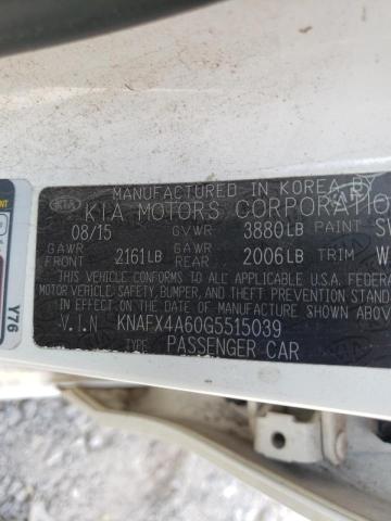 Photo 10 from auction – 2016 KIA FORTE LX with VIN KNAFX4A60G5515039