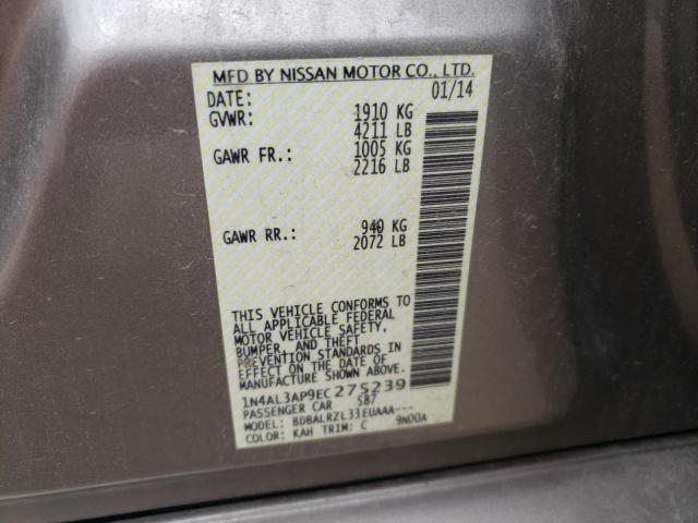Photo 10 from auction – 2014 NISSAN ALTIMA 2.5 with VIN 1N4AL3AP9EC275239