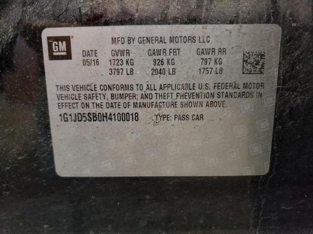 Photo 10 from auction – 2017 CHEVROLET SONIC LT with VIN 1G1JD5SB0H4100018