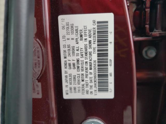 Photo 10 from auction – 2012 ACURA TSX TECH with VIN JH4CW2H60CC005636