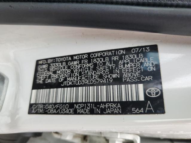 Photo 10 from auction – 2014 TOYOTA YARIS with VIN JTDKTUD39ED579419