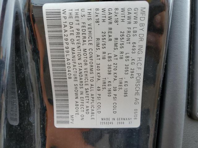 Photo 10 from auction – 2009 PORSCHE CAYENNE with VIN WP1AA29P99LA00408