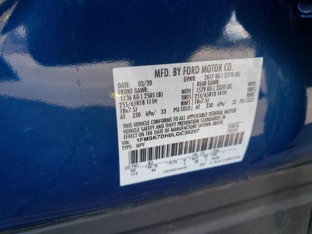 Photo 10 from auction – 2020 FORD EXPLORER X with VIN 1FMSK7DH0LGC30267