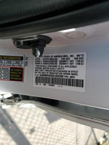 Photo 10 from auction – 2013 HONDA CR-V EX with VIN 5J6RM4H56DL003308
