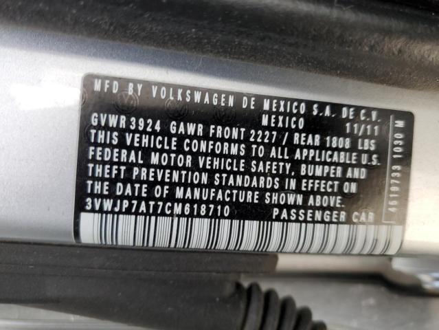 Photo 10 from auction – 2012 VOLKSWAGEN BEETLE with VIN 3VWJP7AT7CM618710