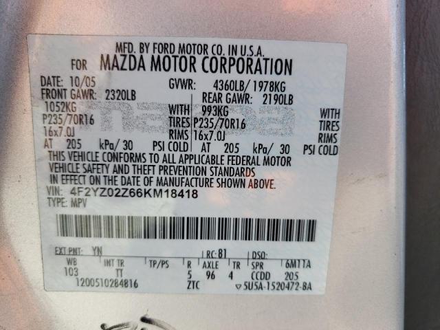Photo 10 from auction – 2006 MAZDA TRIBUTE I with VIN 4F2YZ02Z66KM18418