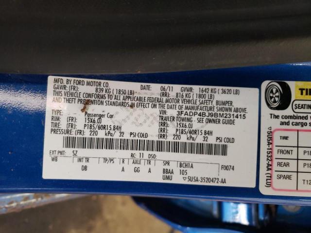 Photo 10 from auction – 2011 FORD FIESTA SE with VIN 3FADP4BJ9BM231415