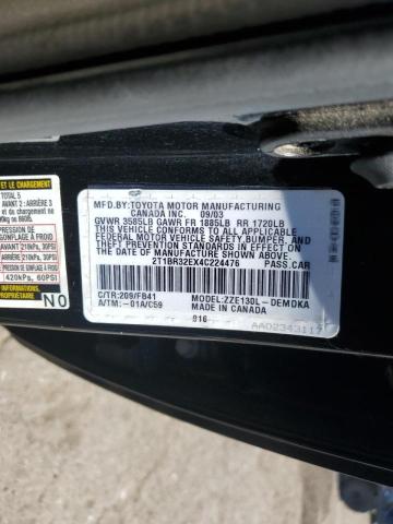 Photo 10 from auction – 2004 TOYOTA COROLLA CE with VIN 2T1BR32EX4C224476
