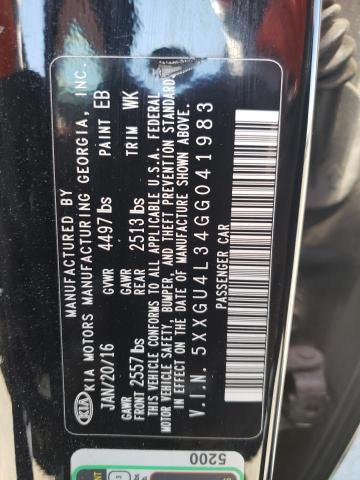 Photo 10 from auction – 2016 KIA OPTIMA EX with VIN 5XXGU4L34GG041983
