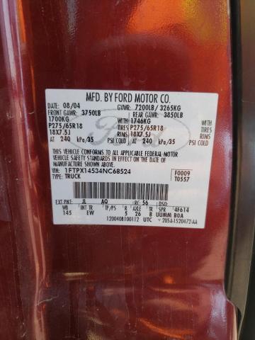 Photo 10 from auction – 2004 FORD F150 with VIN 1FTPX14534NC68524