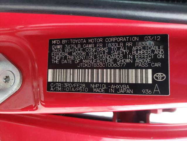 Photo 10 from auction – 2012 TOYOTA PRIUS C with VIN JTDKDTB33C1006377