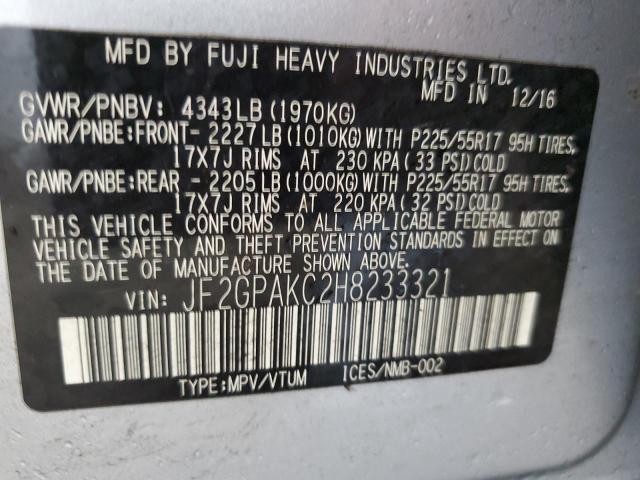 Photo 10 from auction – 2017 SUBARU CROSSTREK with VIN JF2GPAKC2H8233321