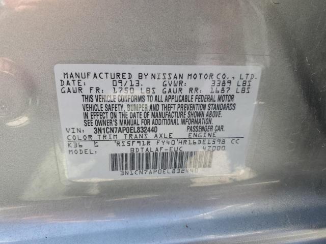 Photo 10 from auction – 2014 NISSAN VERSA S with VIN 3N1CN7AP0EL832440