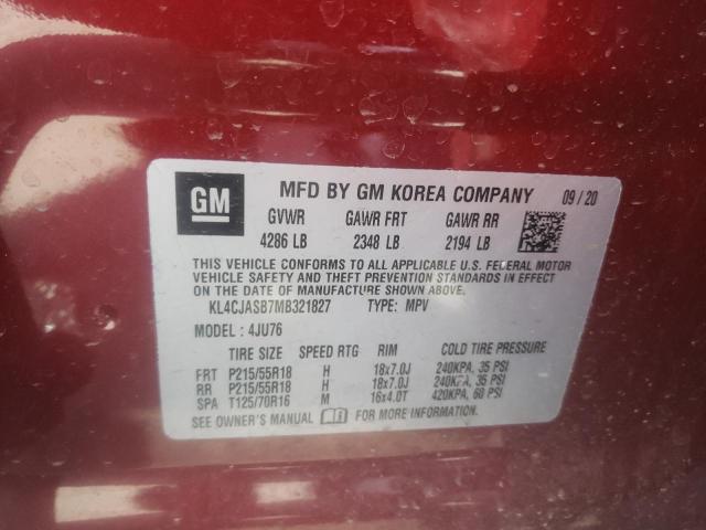 Photo 10 from auction – 2021 BUICK ENCORE PRE with VIN KL4CJASB7MB321827