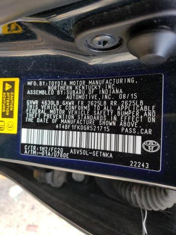 Photo 10 from auction – 2016 TOYOTA CAMRY LE with VIN 4T4BF1FK0GR521715