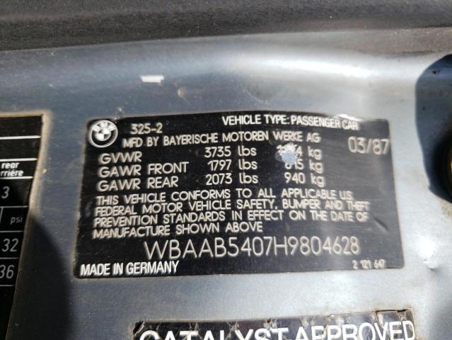 Photo 10 from auction – 1987 BMW 325 BASE with VIN WBAAB5407H9804628