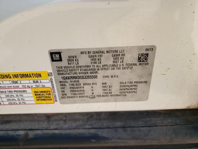 Photo 10 from auction – 2013 GMC ACADIA SLT with VIN 1GKKRRKD5DJ265598