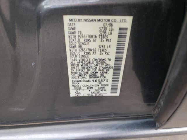 Photo 10 from auction – 2006 NISSAN FRONTIER C with VIN 1N6AD07UX6C465875