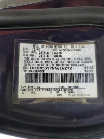 Photo 10 from auction – 1998 MERCURY SABLE LS P with VIN 1MEFM53S7WA616272