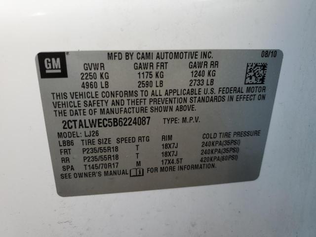 Photo 10 from auction – 2011 GMC TERRAIN SL with VIN 2CTALWEC5B6224087