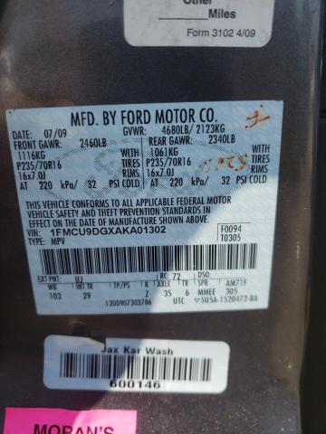 Photo 10 from auction – 2010 FORD ESCAPE XLT with VIN 1FMCU9DGXAKA01302